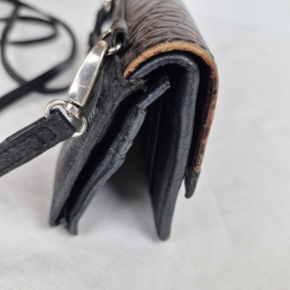 Brighton Bella Luna Crossbody Clutch Wallet Two Tone Black & Brown - Picture 5 of 16